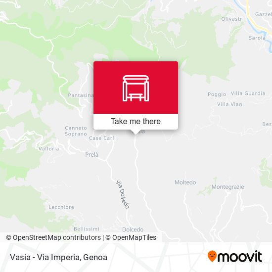 Vasia - Via Imperia map
