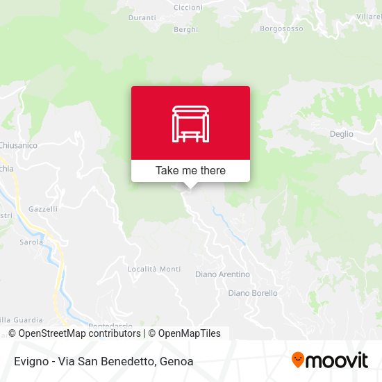 Evigno - Via San Benedetto map