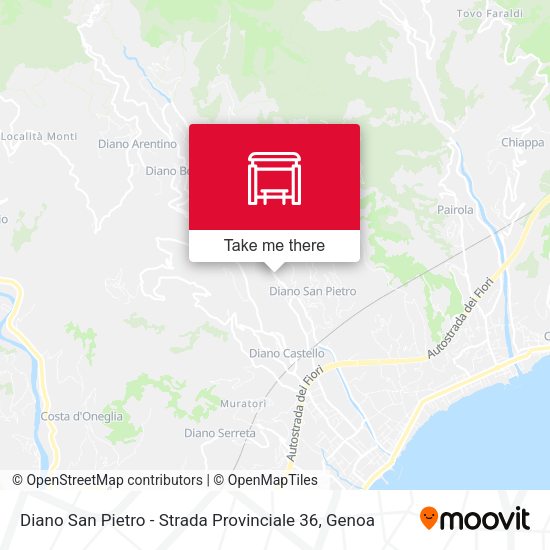 Diano San Pietro - Strada Provinciale 36 map