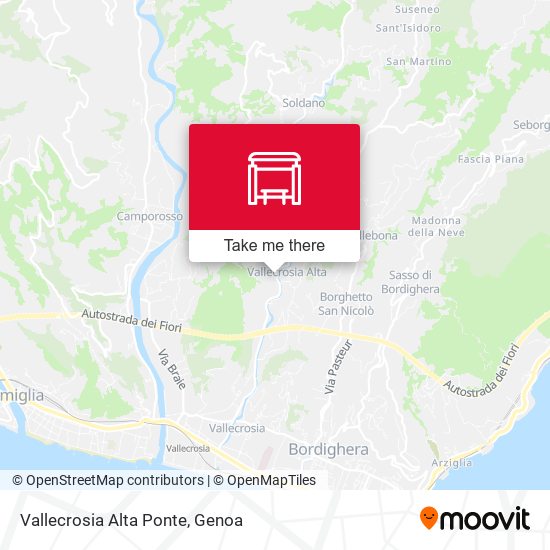 Vallecrosia Alta Ponte map