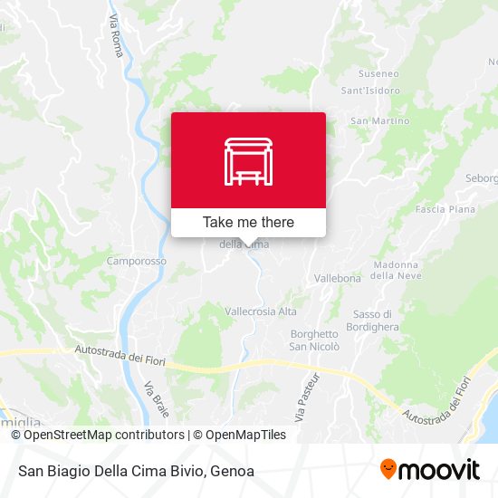 San Biagio Della Cima Bivio map