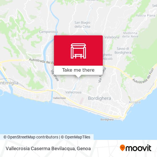 Vallecrosia Caserma Bevilacqua map