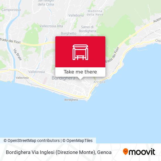 Bordighera Via Inglesi (Direzione Monte) map