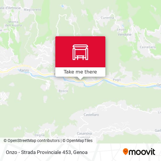 Onzo - Strada Provinciale 453 map