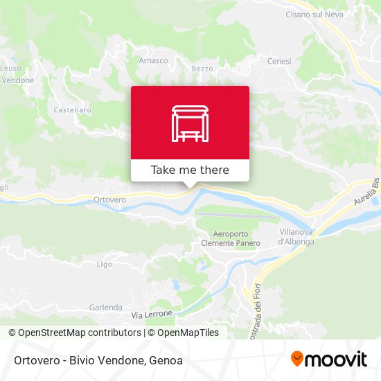 Ortovero - Bivio Vendone map