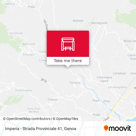 Imperia - Strada Provinciale 41 map