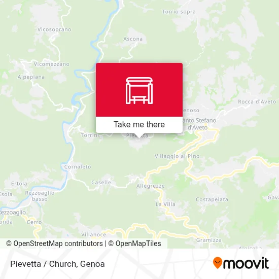 Pievetta / Church map