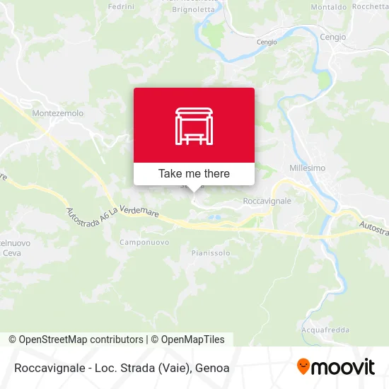 Roccavignale - Strada Locality (Vaie) map