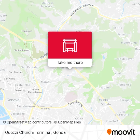Quezzi Church/Terminal map