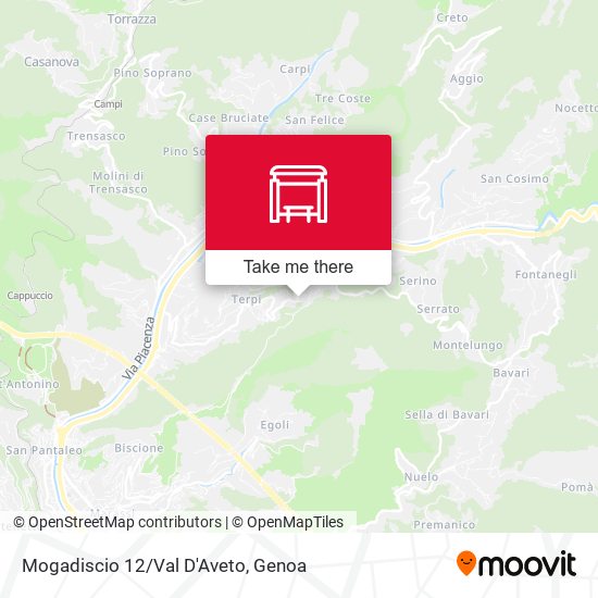Mogadiscio 12/Val D'Aveto map