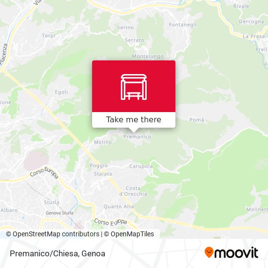 Premanico/Chiesa map