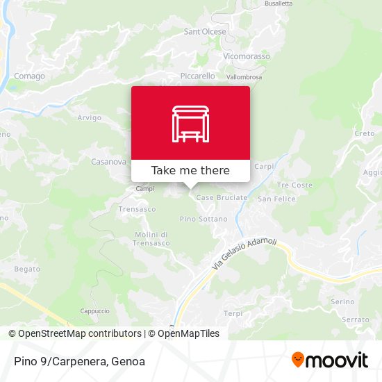 Pino 9/Carpenera map