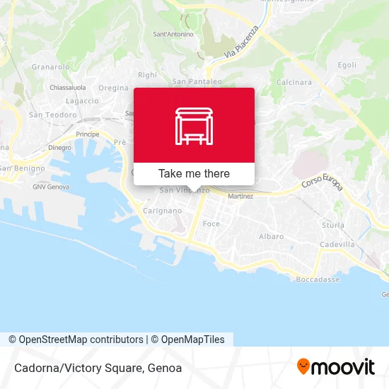 Cadorna/Victory Square map
