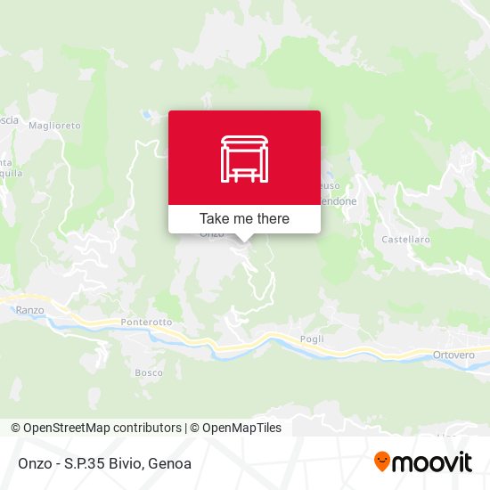 Onzo - S.P.35 Bivio map