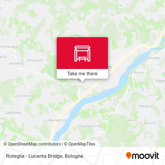 Roteglia - Lucenta Bridge map