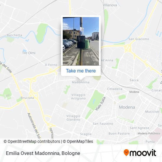 Emilia Ovest Madonnina map