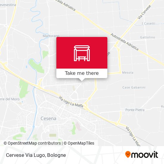Cervese Via Lugo map
