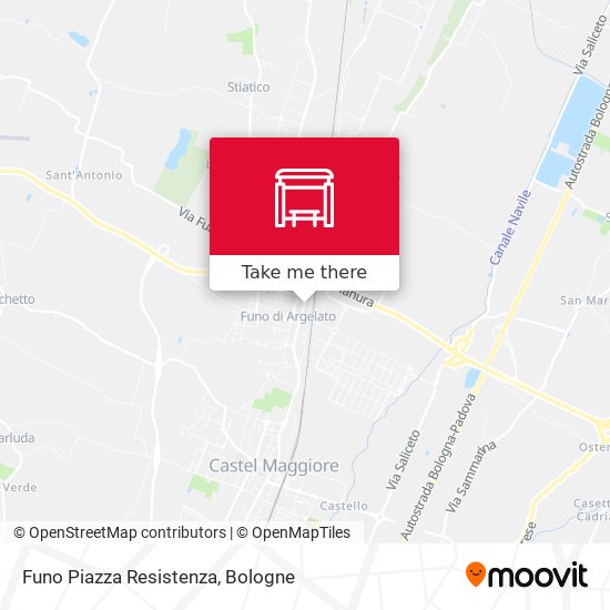 Funo Piazza Resistenza map