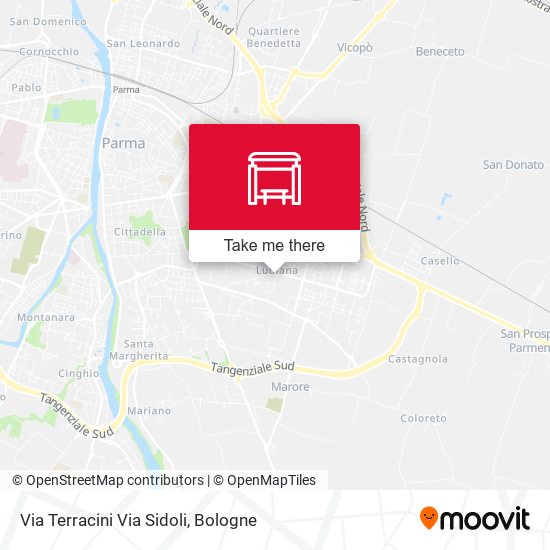Via Terracini Via Sidoli map