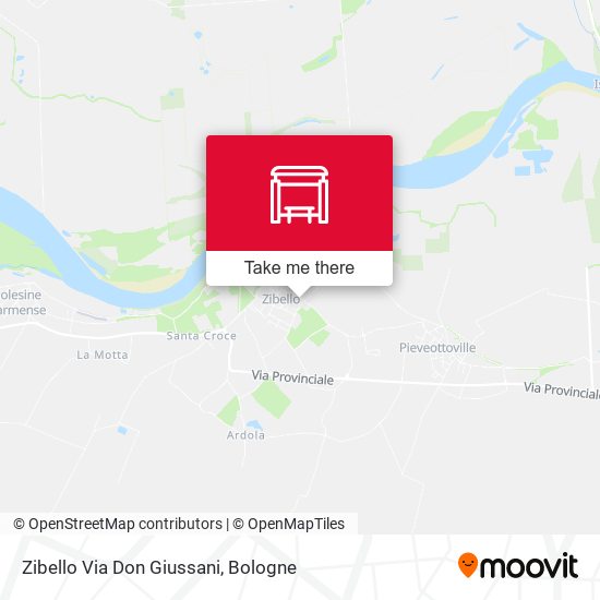 Zibello Via Don Giussani map