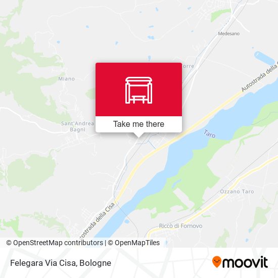 Felegara Via Cisa map