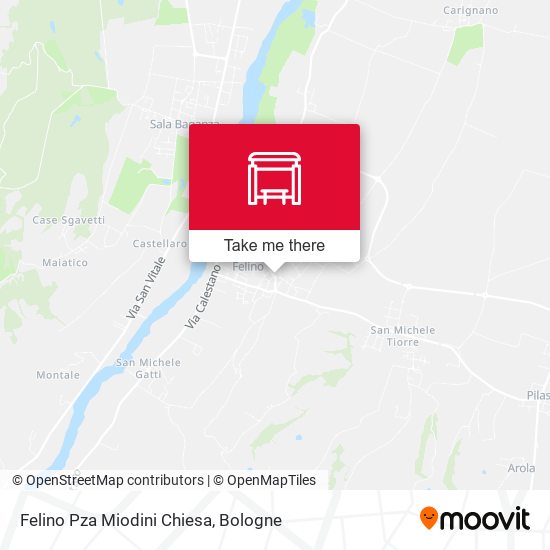 Felino Pza Miodini Chiesa map