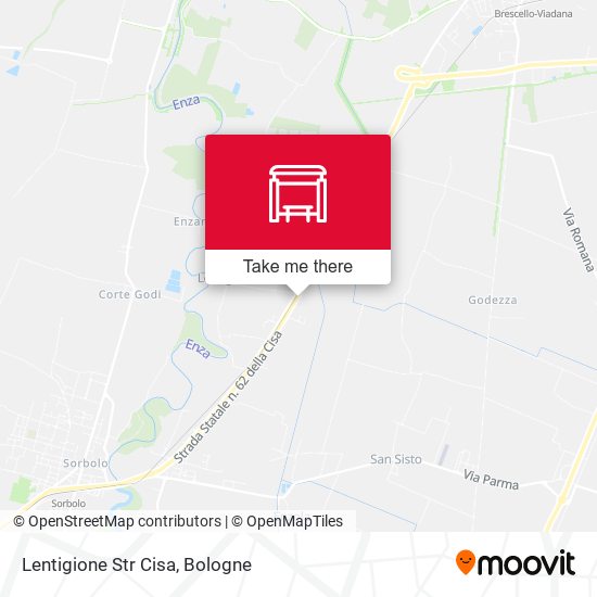 Lentigione Str Cisa map