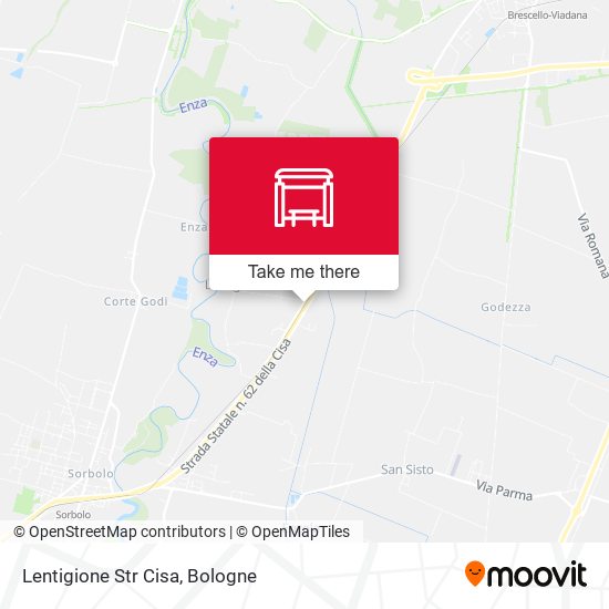Lentigione Str Cisa map