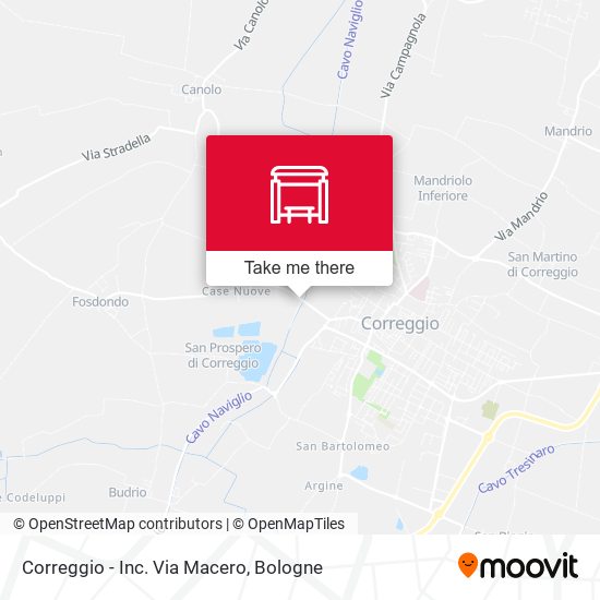 Correggio - Inc. Via Macero map