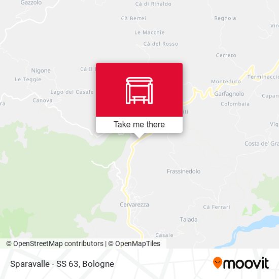 Sparavalle - SS 63 map