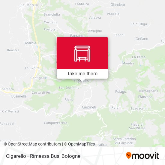 Cigarello - Rimessa Bus map
