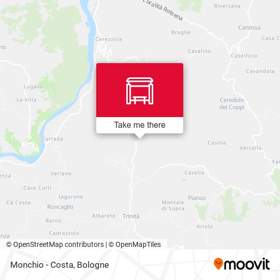 Monchio - Costa map