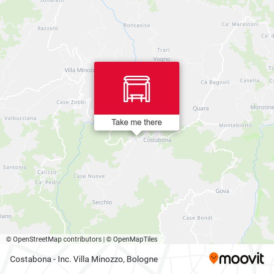 Costabona - Inc. Villa Minozzo map