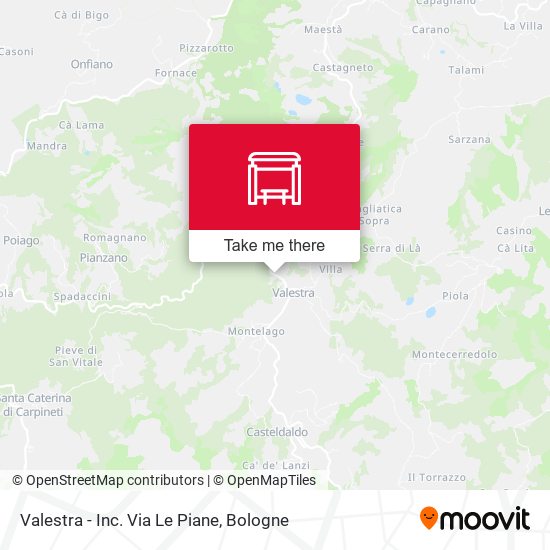 Valestra - Inc. Via Le Piane map