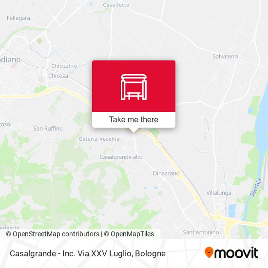 Casalgrande - Inc. Via XXV Luglio map
