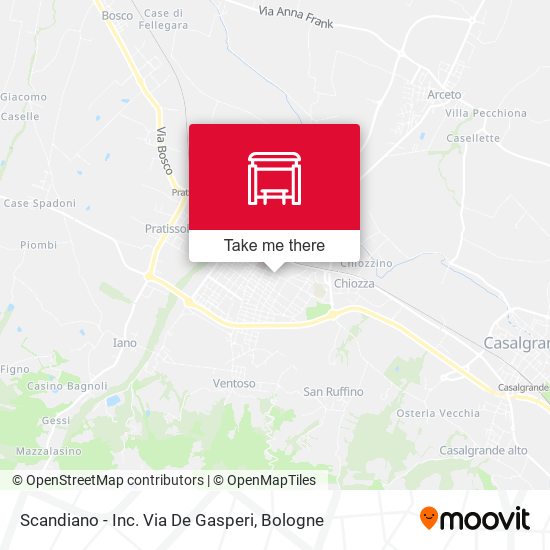 Scandiano - Inc. Via De Gasperi map