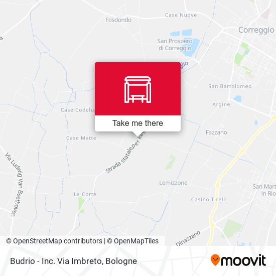 Budrio - Inc. Via Imbreto map