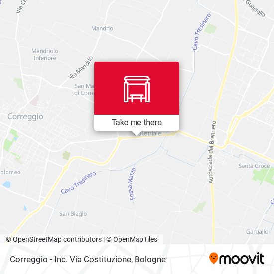 Correggio - Inc. Via Costituzione map