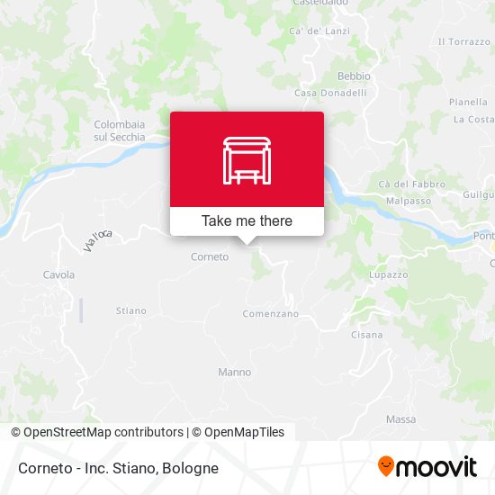 Corneto - Inc. Stiano map