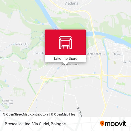 Brescello - Inc. Via Curiel map