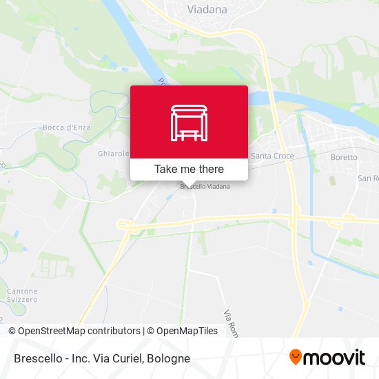 Brescello - Inc. Via Curiel map