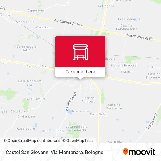 Castel San Giovanni Via Montanara map