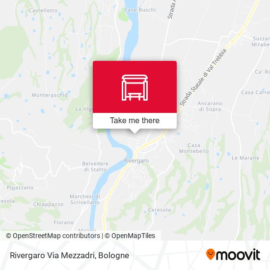 Rivergaro Via Mezzadri map