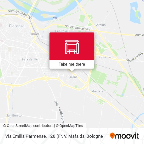 Via Emilia Parmense, 128 map