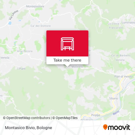 Montasico Bivio map