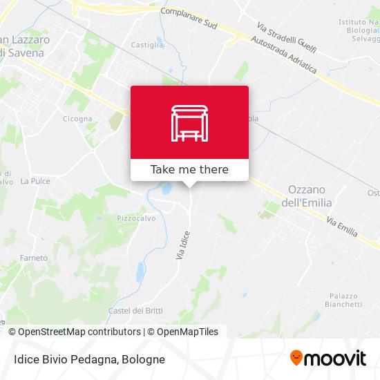 Idice Bivio Pedagna map