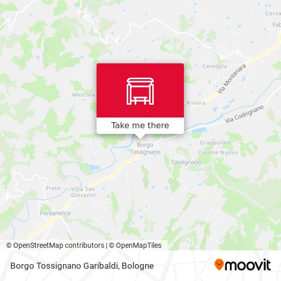 Borgo Tossignano Garibaldi map