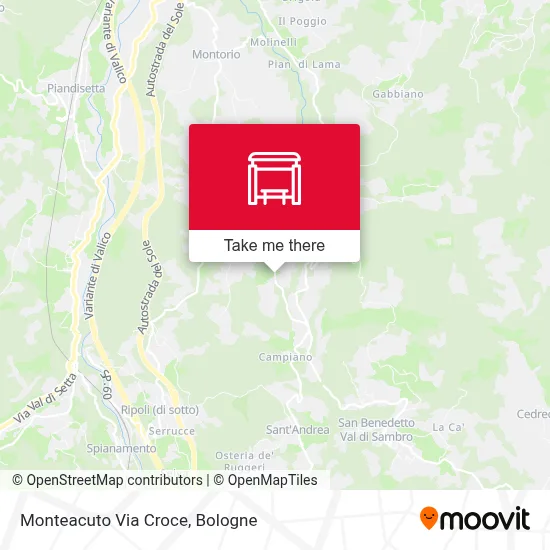 Monteacuto Via Croce map