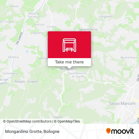 Mongardino Grotte map