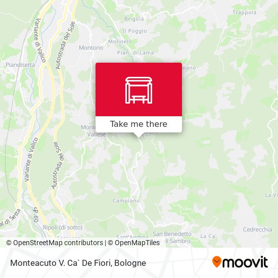 Monteacuto V. Ca` De Fiori map